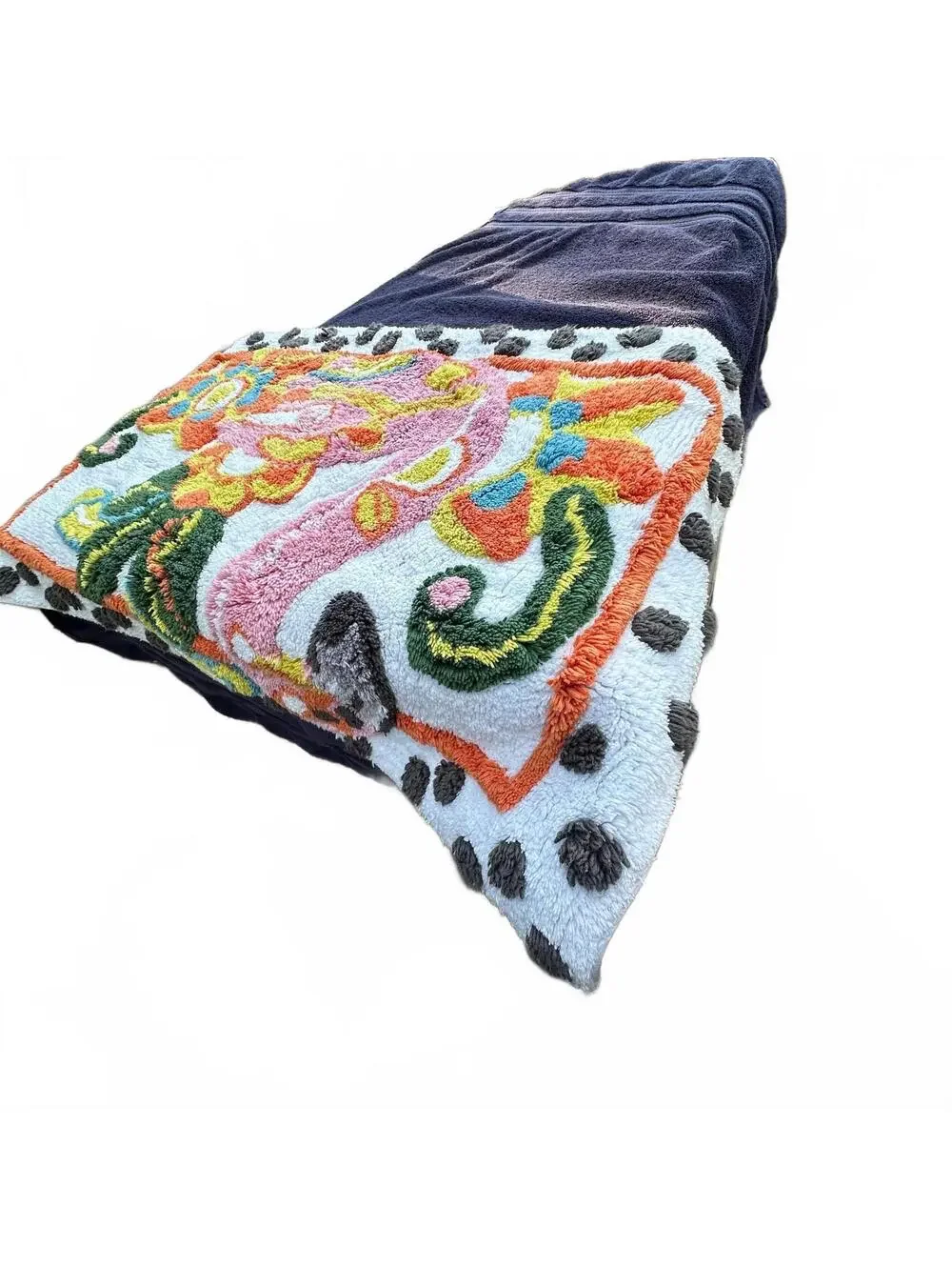 MacKenzie-Childs Flamingo Tufted Bath Rug Mat 21x34 Pink Floral Bathroom Decor